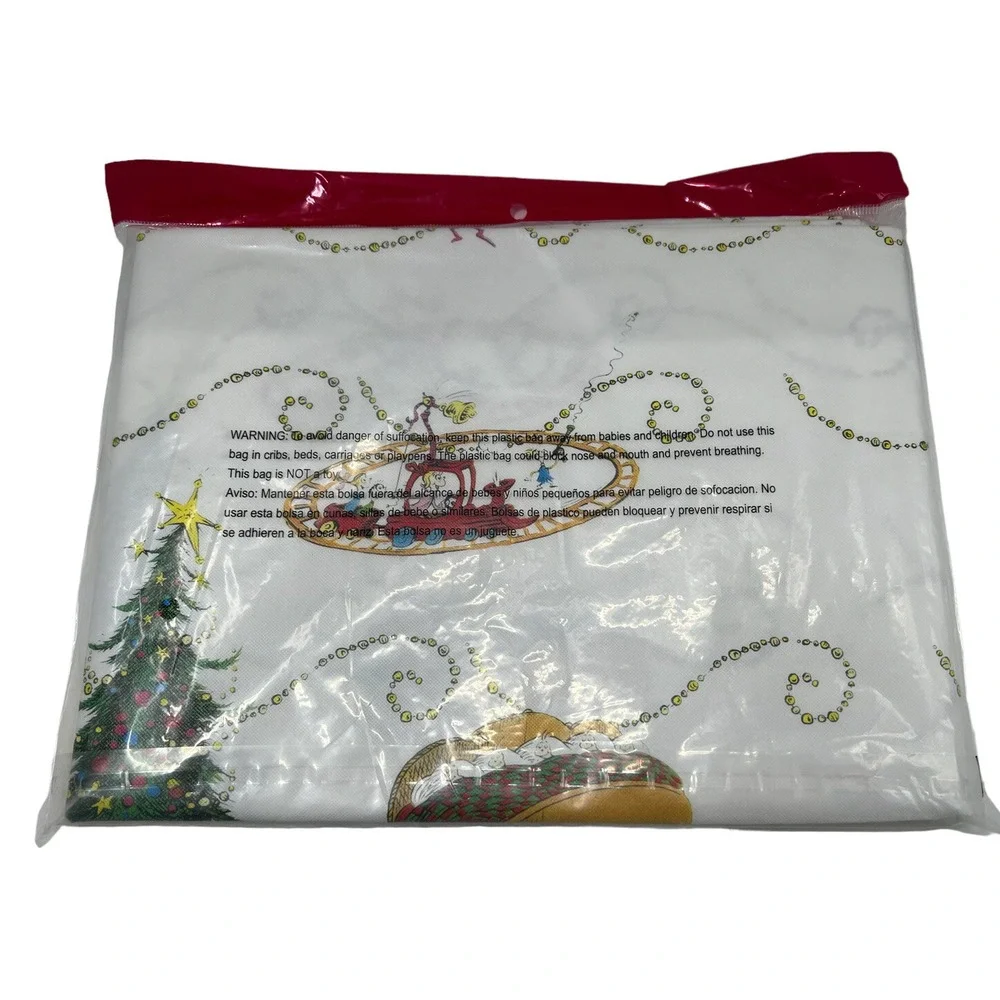 Dr Seuss WHOVILLE The Grinch Vinyl Tablecloth Rectangle 52x70